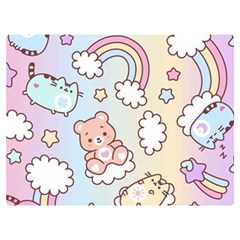 Pusheen Carebears Bears Cat Colorful Cute Pastel Pattern Premium Plush Fleece Blanket (extra Small) by Sapixe