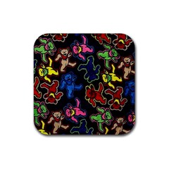 Bears Colors Dead Head Deadhead Grateful Dead Rubber Coaster (square) by Sapixe