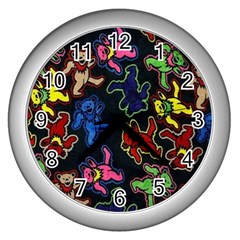 Bears Colors Dead Head Deadhead Grateful Dead Wall Clock (silver) by Sapixe