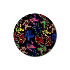 Bears Colors Dead Head Deadhead Grateful Dead Rubber Coaster (round) by Sapixe