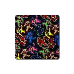 Bears Colors Dead Head Deadhead Grateful Dead Square Magnet by Sapixe