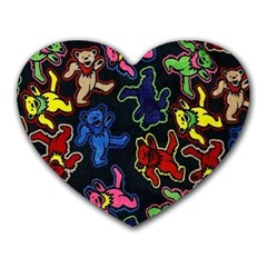 Bears Colors Dead Head Deadhead Grateful Dead Heart Mousepad by Sapixe