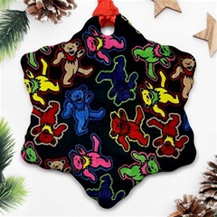 Bears Colors Dead Head Deadhead Grateful Dead Snowflake Ornament (two Sides) by Sapixe