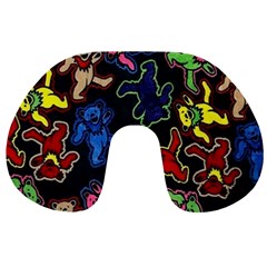 Bears Colors Dead Head Deadhead Grateful Dead Travel Neck Pillow by Sapixe