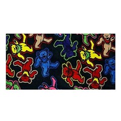 Bears Colors Dead Head Deadhead Grateful Dead Satin Shawl 45  X 80  by Sapixe