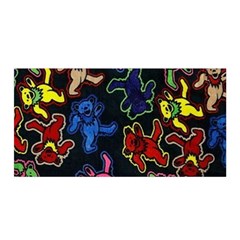 Bears Colors Dead Head Deadhead Grateful Dead Satin Wrap 35  X 70  by Sapixe