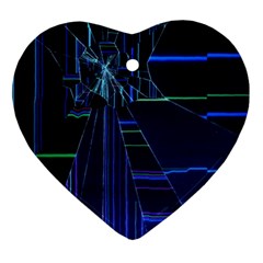 Screen Glitch Broken  Crack  Fracture  Glass Pattern Ornament (heart)