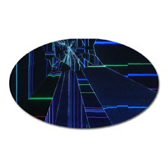 Screen Glitch Broken  Crack  Fracture  Glass Pattern Oval Magnet by Sapixe