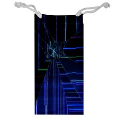 Screen Glitch Broken  Crack  Fracture  Glass Pattern Jewelry Bag by Sapixe