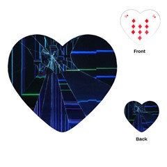 Screen Glitch Broken  Crack  Fracture  Glass Pattern Playing Cards Single Design (heart)