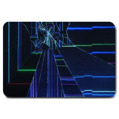 Screen Glitch Broken  Crack  Fracture  Glass Pattern Large Doormat by Sapixe