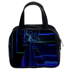 Screen Glitch Broken  Crack  Fracture  Glass Pattern Classic Handbag (two Sides) by Sapixe