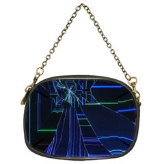 Screen Glitch Broken  Crack  Fracture  Glass Pattern Chain Purse (one Side) by Sapixe