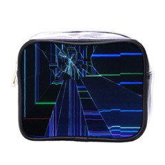 Screen Glitch Broken  Crack  Fracture  Glass Pattern Mini Toiletries Bag (one Side) by Sapixe