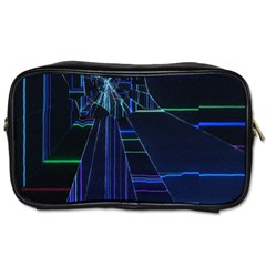 Screen Glitch Broken  Crack  Fracture  Glass Pattern Toiletries Bag (two Sides) by Sapixe