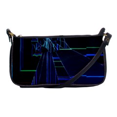 Screen Glitch Broken  Crack  Fracture  Glass Pattern Shoulder Clutch Bag by Sapixe