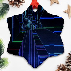 Screen Glitch Broken  Crack  Fracture  Glass Pattern Ornament (snowflake)