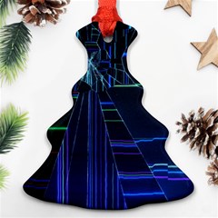 Screen Glitch Broken  Crack  Fracture  Glass Pattern Ornament (christmas Tree) 