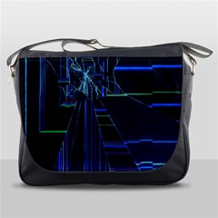 Screen Glitch Broken  Crack  Fracture  Glass Pattern Messenger Bag by Sapixe