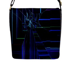 Screen Glitch Broken  Crack  Fracture  Glass Pattern Flap Closure Messenger Bag (l) by Sapixe