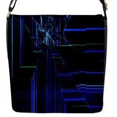 Screen Glitch Broken  Crack  Fracture  Glass Pattern Flap Closure Messenger Bag (s) by Sapixe