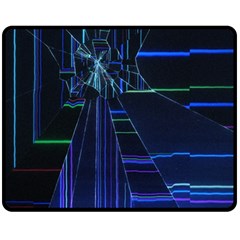 Screen Glitch Broken  Crack  Fracture  Glass Pattern Fleece Blanket (medium)