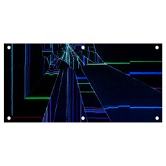 Screen Glitch Broken  Crack  Fracture  Glass Pattern Banner And Sign 4  X 2  by Sapixe