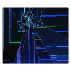 Screen Glitch Broken  Crack  Fracture  Glass Pattern One Side Premium Plush Fleece Blanket (small)