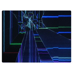 Screen Glitch Broken  Crack  Fracture  Glass Pattern One Side Premium Plush Fleece Blanket (extra Small) by Sapixe