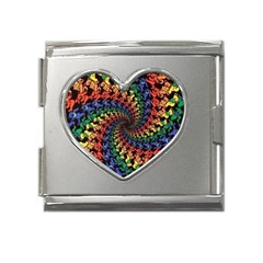 Deadhead Bears Band  Colorsdead Head Grateful Dead Pattern Mega Link Heart Italian Charm (18mm)