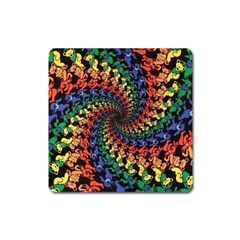 Deadhead Bears Band  Colorsdead Head Grateful Dead Pattern Square Magnet