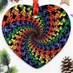 Deadhead Bears Band  Colorsdead Head Grateful Dead Pattern Heart Ornament (Two Sides) Front