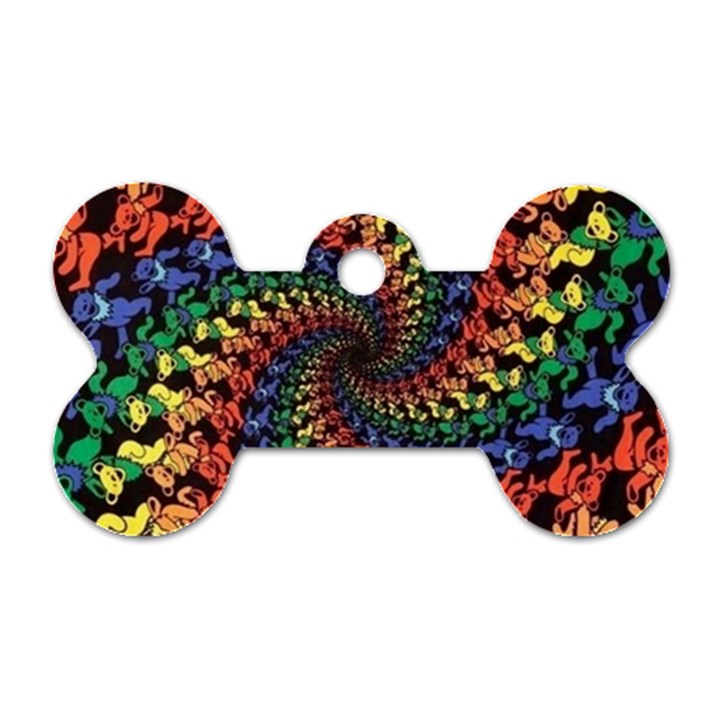 Deadhead Bears Band  Colorsdead Head Grateful Dead Pattern Dog Tag Bone (Two Sides)