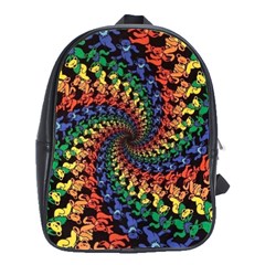 Deadhead Bears Band  Colorsdead Head Grateful Dead Pattern School Bag (Large)