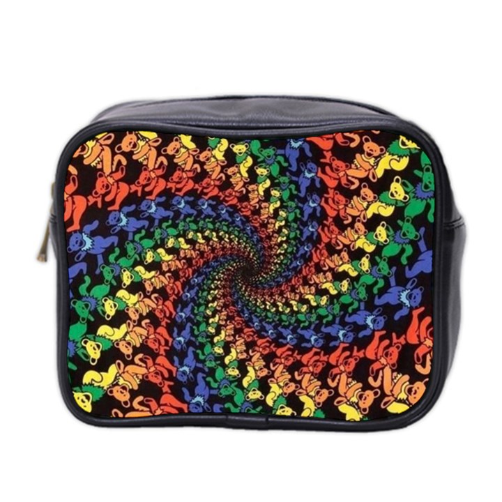 Deadhead Bears Band  Colorsdead Head Grateful Dead Pattern Mini Toiletries Bag (Two Sides)