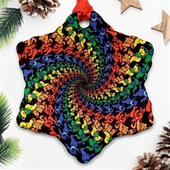 Deadhead Bears Band  Colorsdead Head Grateful Dead Pattern Ornament (Snowflake)