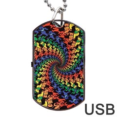 Deadhead Bears Band  Colorsdead Head Grateful Dead Pattern Dog Tag Usb Flash (two Sides) by Sapixe