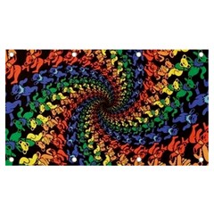 Deadhead Bears Band  Colorsdead Head Grateful Dead Pattern Banner And Sign 7  X 4  by Sapixe