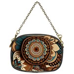 Bohemian Flair In Blue And Earthtones Chain Purse (Two Sides) Front