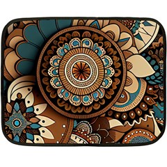 Bohemian Flair In Blue And Earthtones One Side Fleece Blanket (mini)