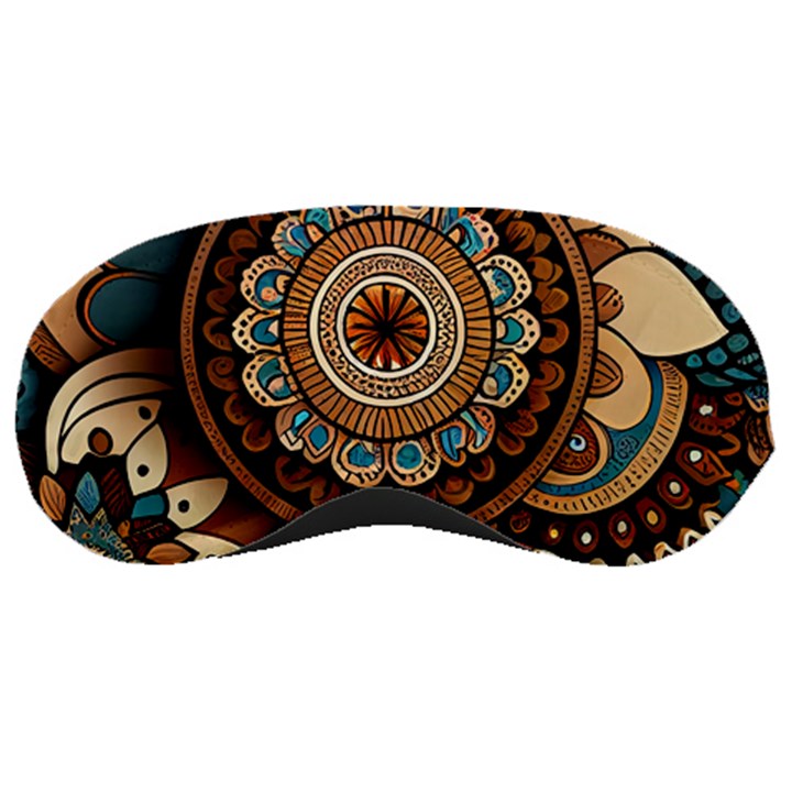 Bohemian Flair In Blue And Earthtones Sleeping Mask