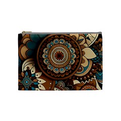 Bohemian Flair In Blue And Earthtones Cosmetic Bag (medium)