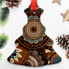 Bohemian Flair In Blue And Earthtones Ornament (christmas Tree)  by HWDesign