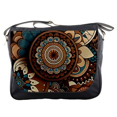 Bohemian Flair In Blue And Earthtones Messenger Bag by HWDesign