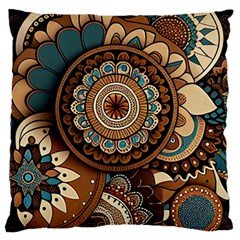 Bohemian Flair In Blue And Earthtones Standard Premium Plush Fleece Cushion Case (two Sides)