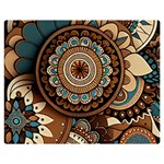 Bohemian Flair In Blue And Earthtones Premium Plush Fleece Blanket (Medium) 60 x50  Blanket Front