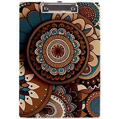 Bohemian Flair In Blue And Earthtones A4 Acrylic Clipboard