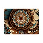 Bohemian Flair In Blue And Earthtones One Side Premium Plush Fleece Blanket (Mini) 35 x27  Blanket Front