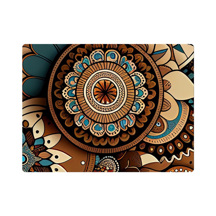 Bohemian Flair In Blue And Earthtones One Side Premium Plush Fleece Blanket (Mini)