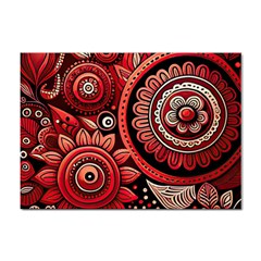 Bohemian Vibes In Vibrant Red Sticker A4 (10 Pack) by HWDesign